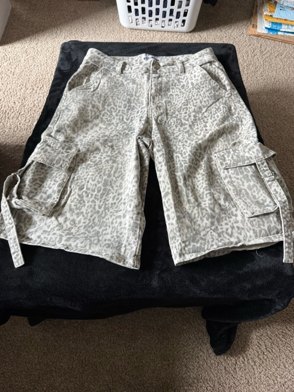 Leopard Cargo Shorts Y2K Streetwear Cheetah Print